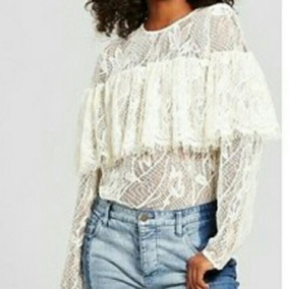 Lace Ruffled Blouse - Picture 2 of 2
